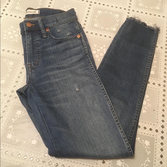 Madewell 9" High-rise Skinny Jeans In Allegra Wash: Rip And Repair, Sz 24 - Picture 4 of 16